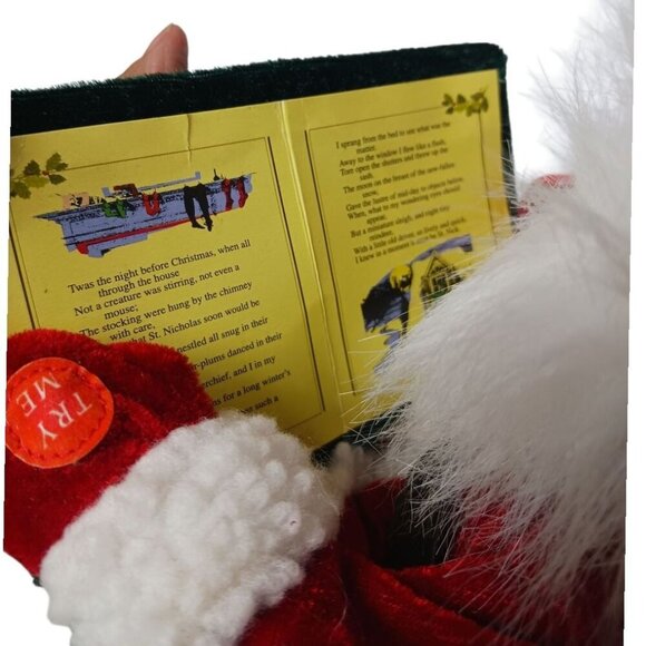 Santa Claus Story Telling Seated With Book & Glasses Holiday - Picture 8 of 9